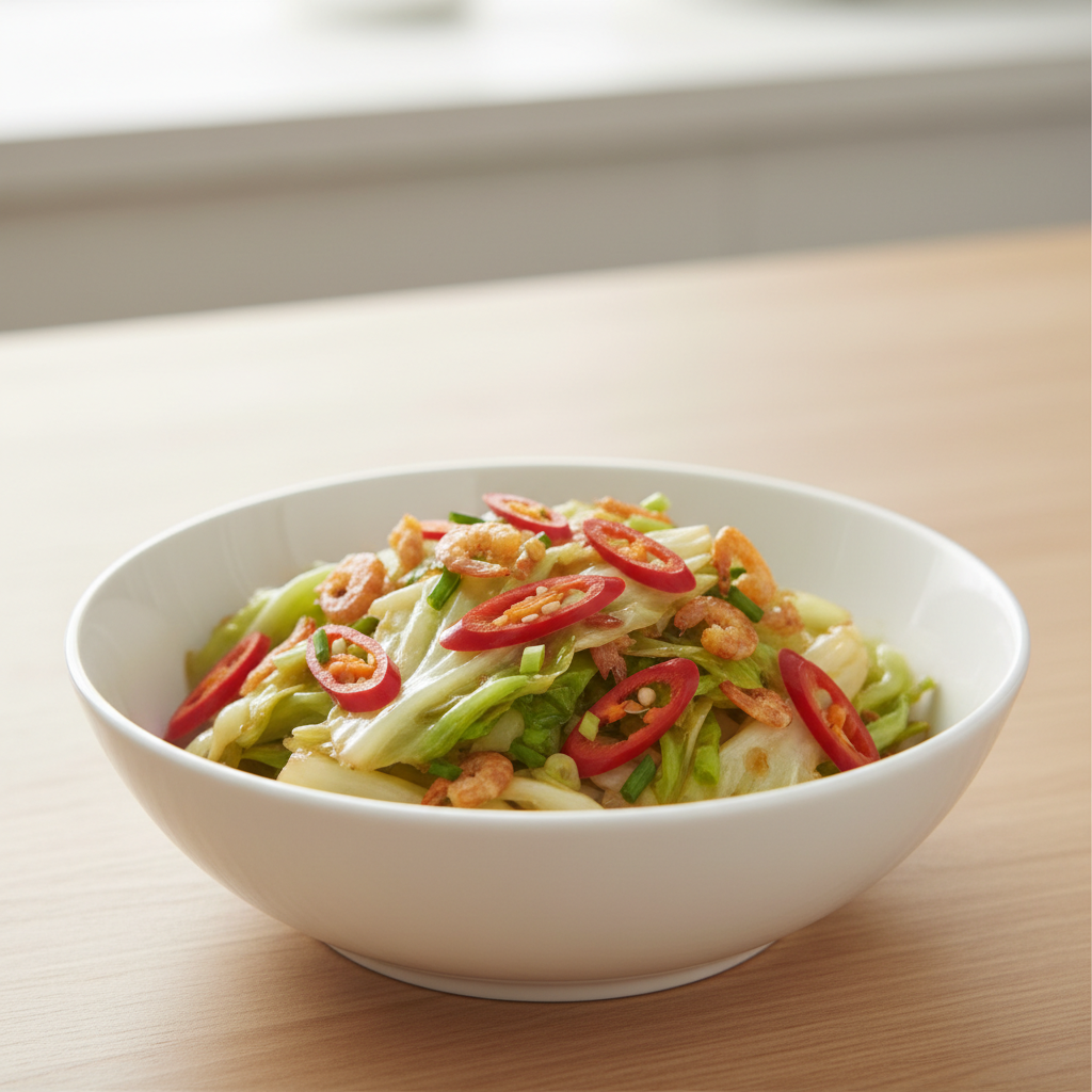 Quick Stir-Fried Cabbage with Dried Shrimp