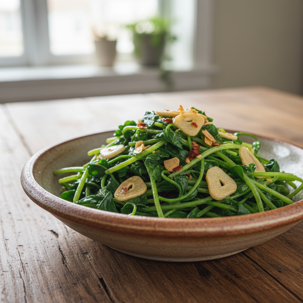 Garlic Stir-fried Pea Shoots