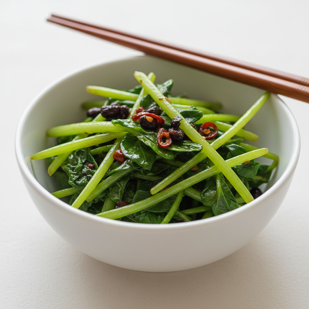 Pea Shoots Stir-fried with Savory Bean Paste